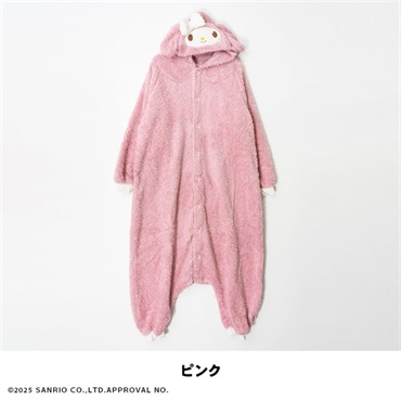 サンリオ キッズなりきりフリース着ぐるみフード付き(ピンク-110cm)