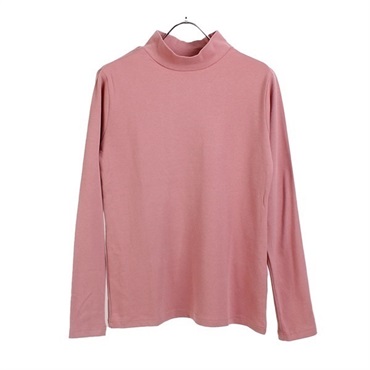 パレコレ ホットライフ 綿発熱スムース モックネックTシャツ(ピンク(390-343)-M)