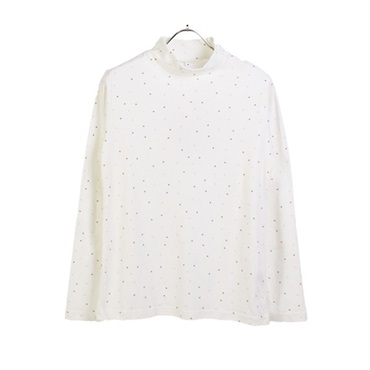 パレコレ ホットライフ 綿発熱スムース モックネックTシャツ(ホワイト(390-345)-M)