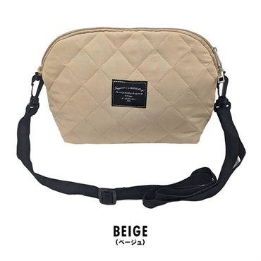 キルティングショルダーバッグ レディース(ベージュ)