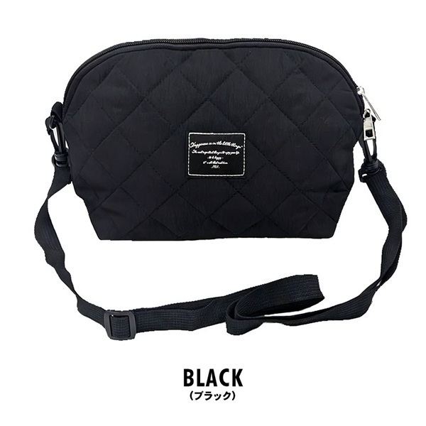 キルティングショルダーバッグ レディース(ブラック)
