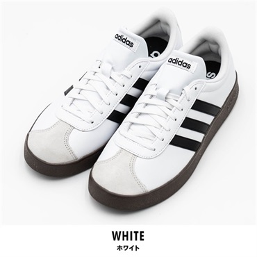 adidas(アディダス) メンズスニーカー VLコートベース(ホワイト-25.5cm)