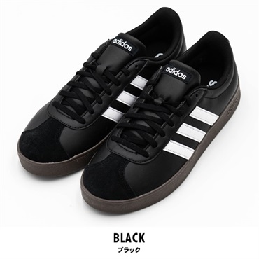 adidas(アディダス) メンズスニーカー VLコートベース(ブラック-25.5cm)