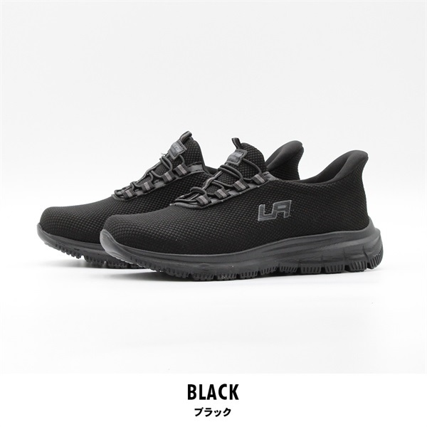 LARKINS レディース ウォータープルーフ スニーカー(ブラック-22.5cm)