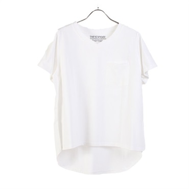 ポケットTシャツ Vネック(ホワイト-M)