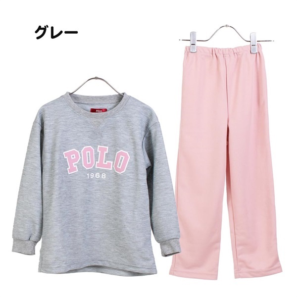 POLO ポロ 長袖パジャマ ルームウェア(グレー-100)