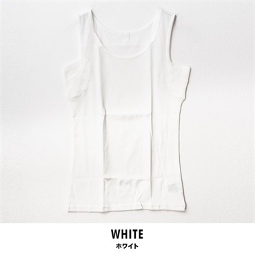 パレコレ 接触冷感綿100%汗取り付きタンクトップ【パレ冷COOL】(ホワイト-S)