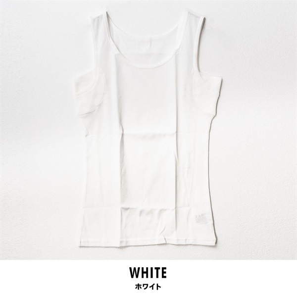 パレコレ 接触冷感綿100%汗取り付きタンクトップ【パレ冷COOL】(ホワイト-S)