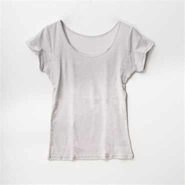 パレコレ 接触冷感綿100%汗取り付きフレンチ袖【パレ冷COOL】(グレー-S)