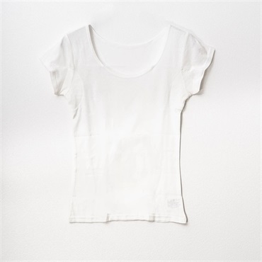 パレコレ 接触冷感綿100%汗取り付きフレンチ袖【パレ冷COOL】(ホワイト-S)