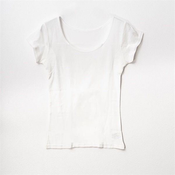 パレコレ 接触冷感綿100%汗取り付きフレンチ袖【パレ冷COOL】(ホワイト-S)