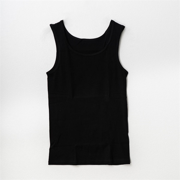パレコレ 接触冷感綿100%脇縫い目なしタンクトップ【パレ冷COOL】(ブラック-S)