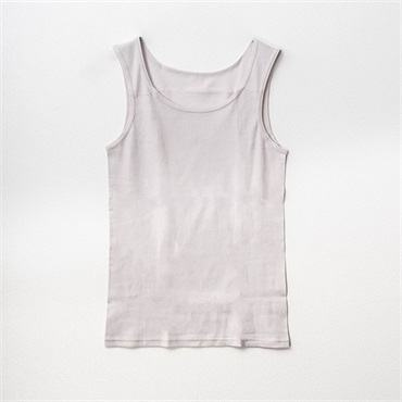 パレコレ 接触冷感綿100%脇縫い目なしタンクトップ【パレ冷COOL】(グレー-S)