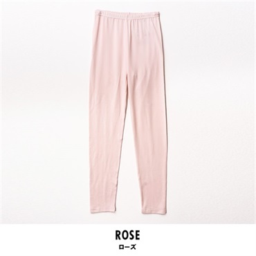 暖らん家族 レディース裏ピーチ起毛エステルベア天長袖レギンス(ローズ-M)