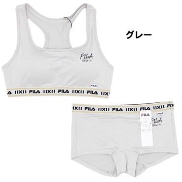 FILA スポーツブラ ショーツセット(グレー-M)