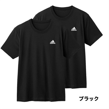 アディダス 半袖クルーネックTシャツ 2枚組(ブラック-M)