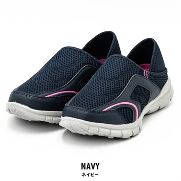 パレコレ 婦人キックバックスニーカー(ネイビー-S)