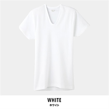 グンゼ 快適工房 メンズ半袖U首シャツ(ホワイト-S)