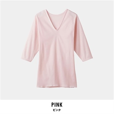 グンゼ 快適工房 レディース七分袖スリーマー(ピンク-S)