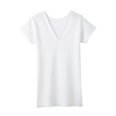 グンゼ 快適工房 3分袖 V型スリーマー シャツ V字 綿100％(ホワイト-S)