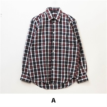 メンズ長袖サッカーシャツ【目玉商品返品交換対象外】(A-M)