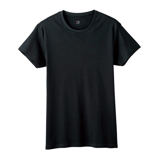 グンゼ YG ワイジー クルーネック 半袖Tシャツ 綿100％(ブラック-M)