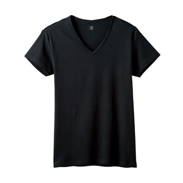 グンゼ YG ワイジー Vネック 半袖Tシャツ 綿100％(ブラック-M)