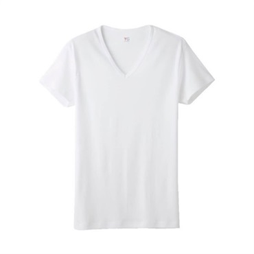 グンゼ YG ワイジー Vネック 半袖Tシャツ 綿100％(ホワイト-M)